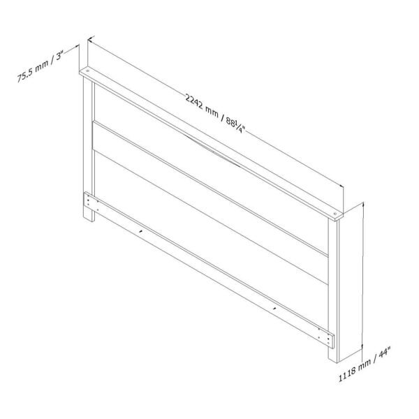 King size Contemporary Headboard in White Wood Finish - Image 4