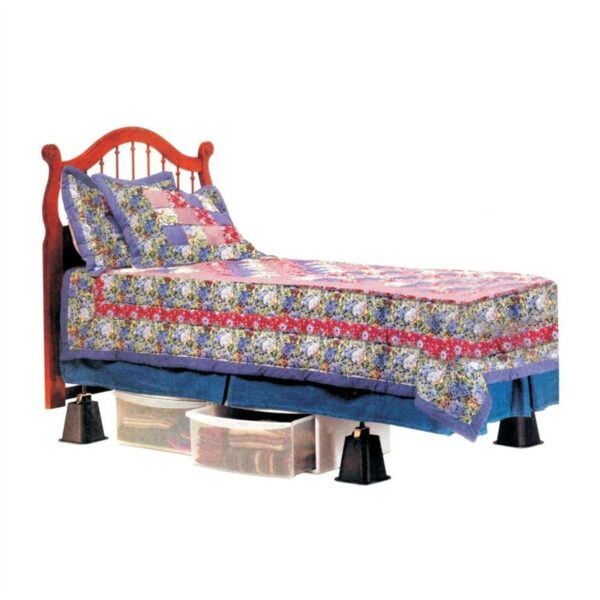 6-inch High Bed Risers in Black - 4-Pack - Image 2