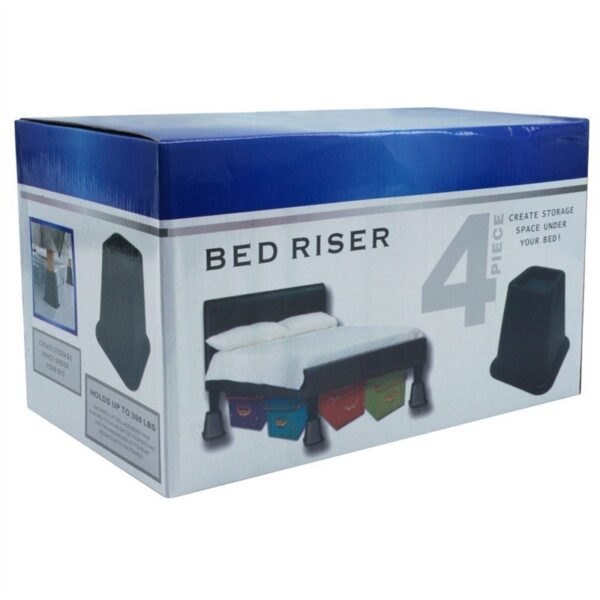 6-inch High Bed Risers in Black - 4-Pack - Image 3