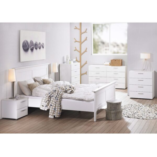 Contemporary 5-Drawer Bedroom Storage Dresser Chest in White - Image 2