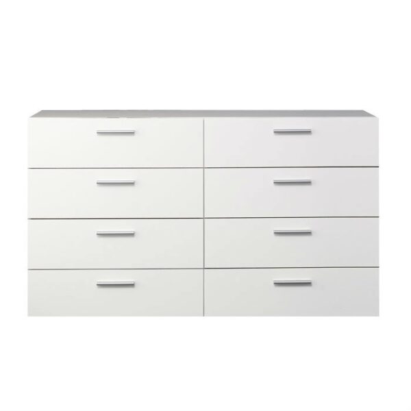 White Modern Bedroom 8-Drawer Double Dresser - Image 2