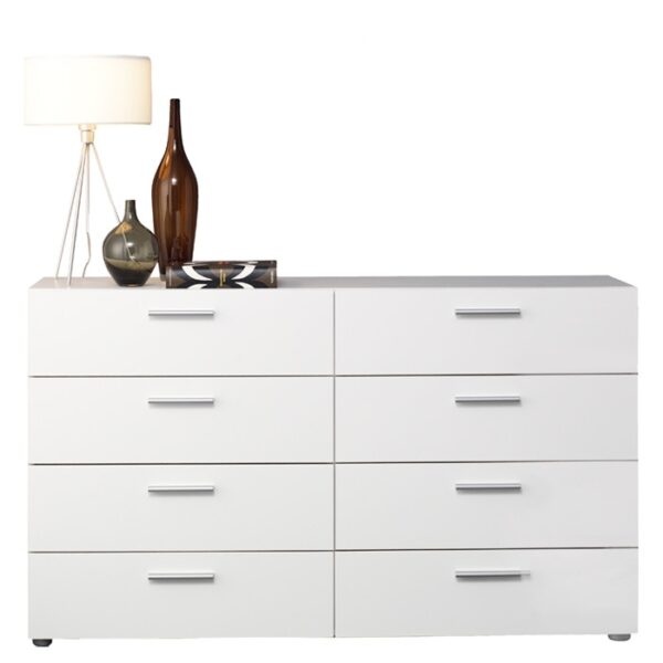 White Modern Bedroom 8-Drawer Double Dresser - Image 3