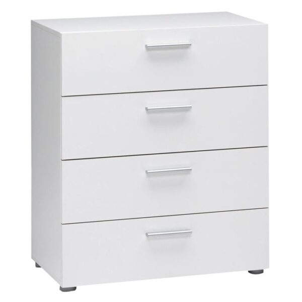 Contemporary Style White 4-Drawer Bedroom Bureau Storage Chest - Image 2