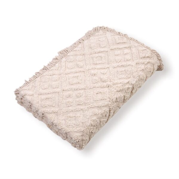 Twin size 100% Cotton Bedspread in Beige with Diamond Pattern - Image 2