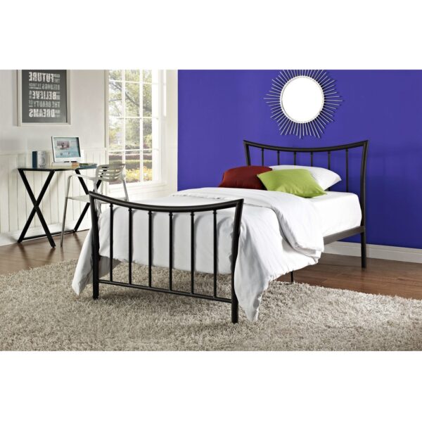 Twin size Bronze Metal Platform Bed Frame with Headboard and Footboard - Image 3