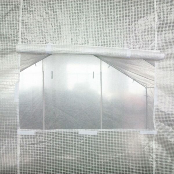 Outdoor 9 x 10 Ft Greenhouse Kit with Heavy Duty Steel Frame and PE Cover - Image 4