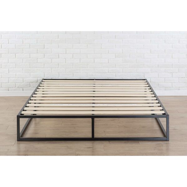 Twin size 10-inch Low Profile Modern Metal Platform Bed Frame with Wooden Slats - Image 2