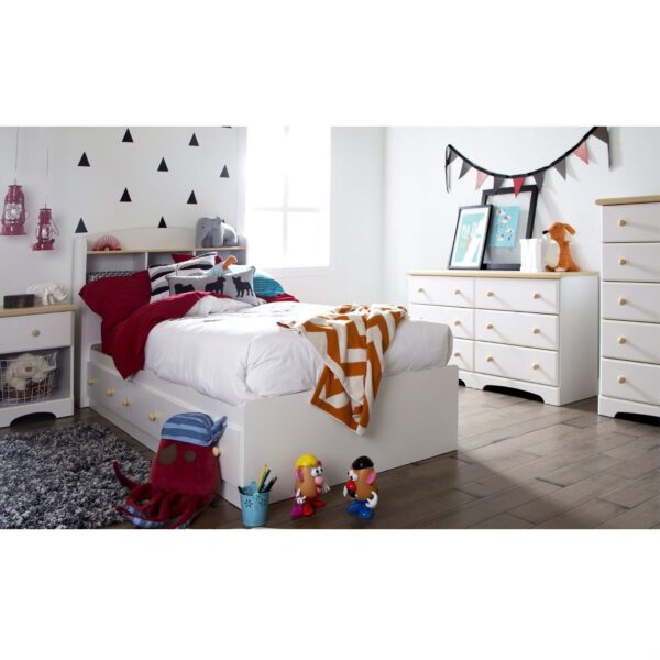 Twin size White Wood Platform Bed Daybed with Storage Drawers - Image 2