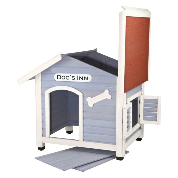 Solid Pine Wood Weatherproof Dog House with Adjustable Feet - Image 2