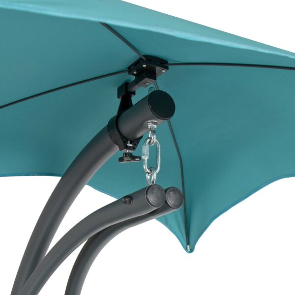Teal Single Person Sturdy Modern Chaise Lounger Hammock Chair Porch Swing - Image 4