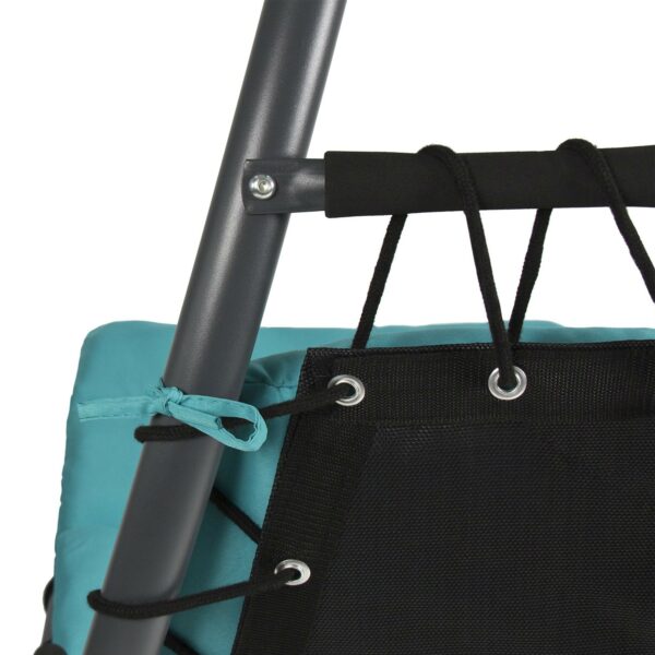 Teal Single Person Sturdy Modern Chaise Lounger Hammock Chair Porch Swing - Image 5