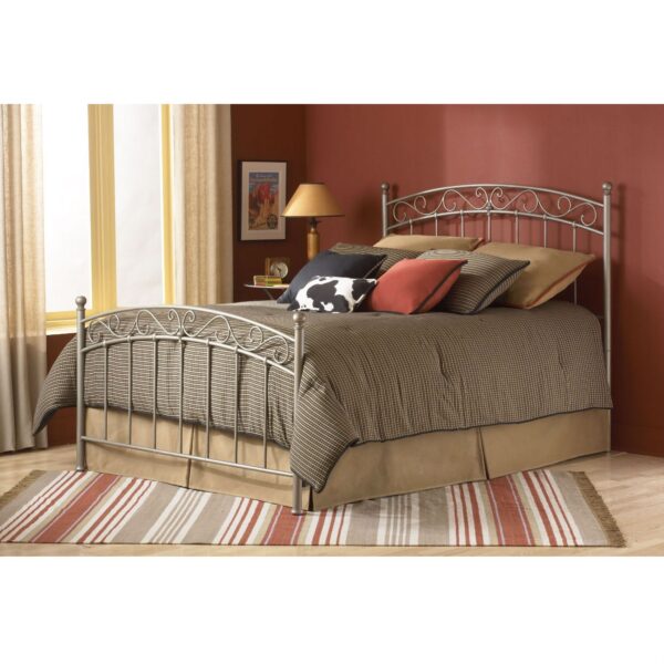Twin size Metal Bed with Gentle Arch Headboard and Footboard - Image 2