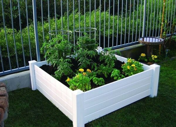 4ft x 4ft Square White Plastic Raised Garden Bed Planter Box - Image 3