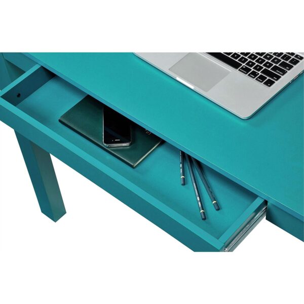 Teal Green Home Office Laptop Desk Writing Table with Drawer - Image 4