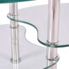 Modern Oval Tempered Glass Coffee Table with Bottom Shelf - Image 4