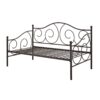 Twin Scrolling Metal Day Bed Frame in Contemporary Brushed Bronze Dark Pewter - Image 2