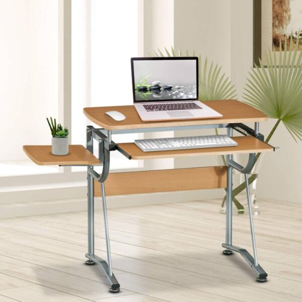 Compact Contemporary Computer Desk in Light Cherry Finish - Image 2