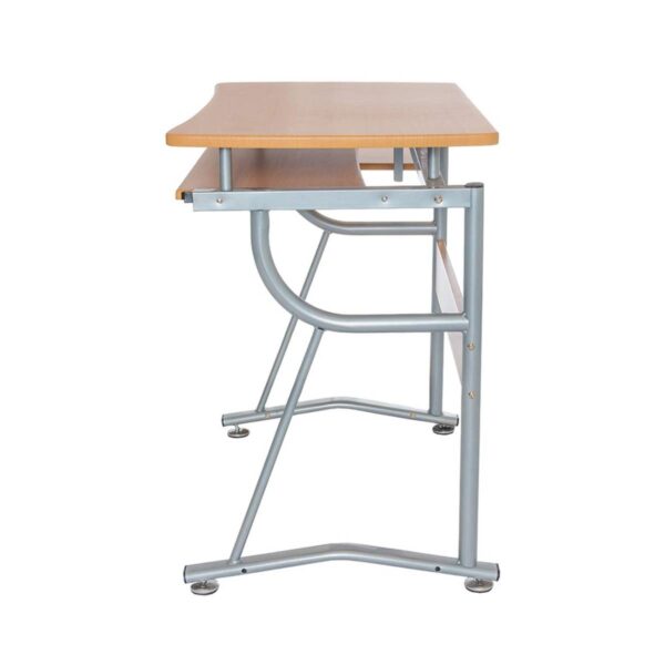Compact Contemporary Computer Desk in Light Cherry Finish - Image 4