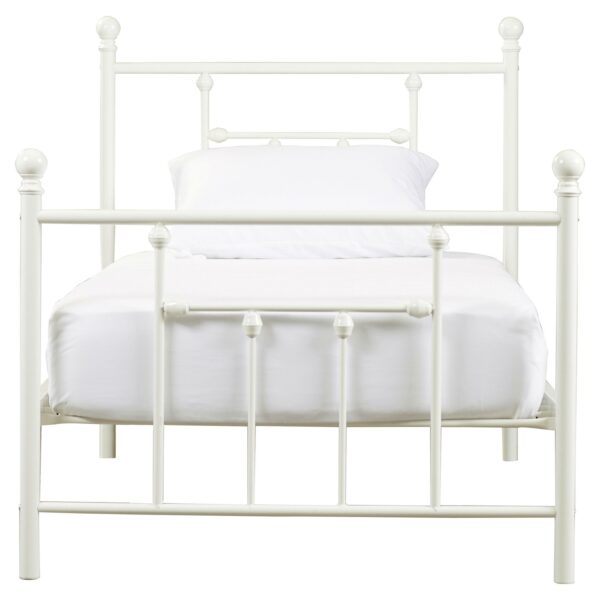 Twin size White Metal Platform Bed Frame with Headboard and Footboard - Image 2