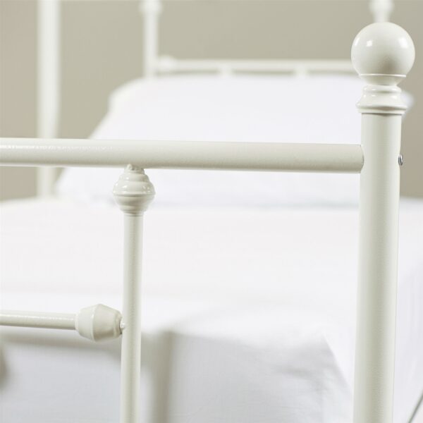 Twin size White Metal Platform Bed Frame with Headboard and Footboard - Image 4