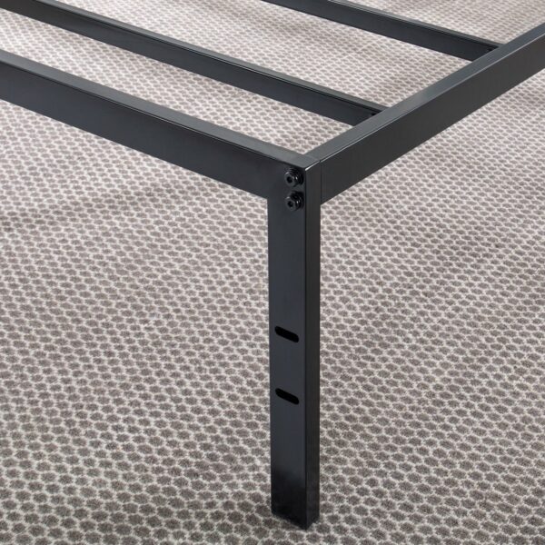 Twin size Black Metal Platform Bed Frame with Headboard Attachment Slots - Image 3
