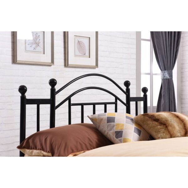 Twin size Black Metal Platform Bed Frame with Arched Headboard - Image 3