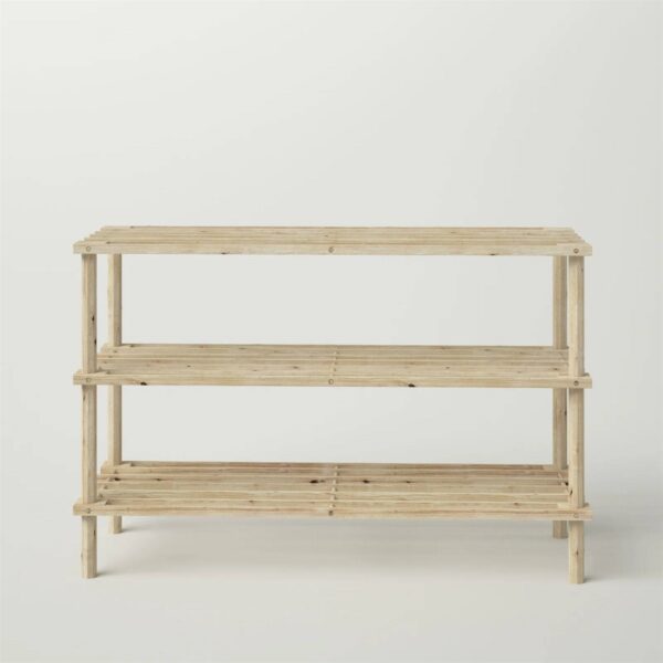 Solid Pine Wood 3-Tier Shoe Rack - Holds up to 12 Pair of Shoes - Image 2