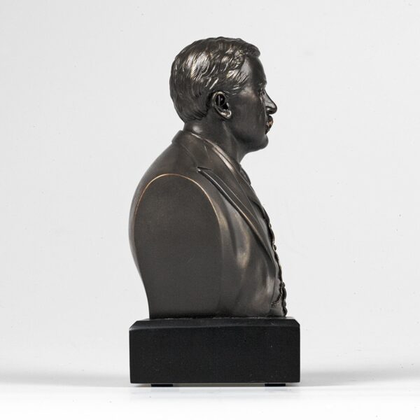 6-inch High Theodore Roosevelt Bust Sculpture Statue in Bronze Finish - Image 3