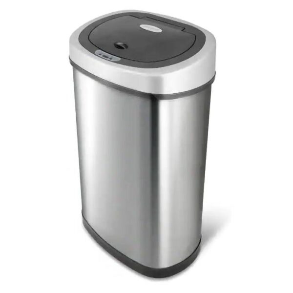 Stainless Steel Touchless Hands-Free Trash Can - 13.2 Gallon size - Image 2