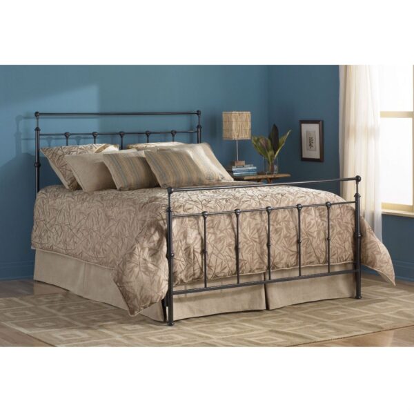 Twin size Ornate Metal Bed in Mahogany Gold Finish - Image 2