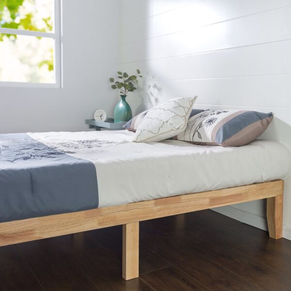 Twin Solid Wood Platform Bed Frame in Natural Finish - Image 2