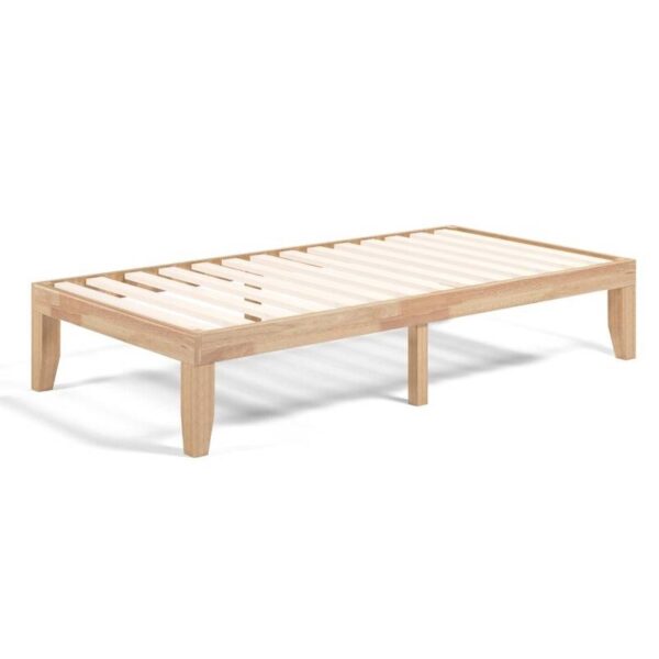 Twin Solid Wood Platform Bed Frame in Natural Finish - Image 4