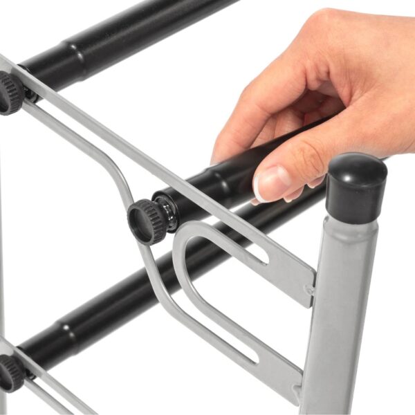 Chrome 2-Tier Modern Metal Shoe Rack - Hold up to 7 Pair of Shoes - Image 2