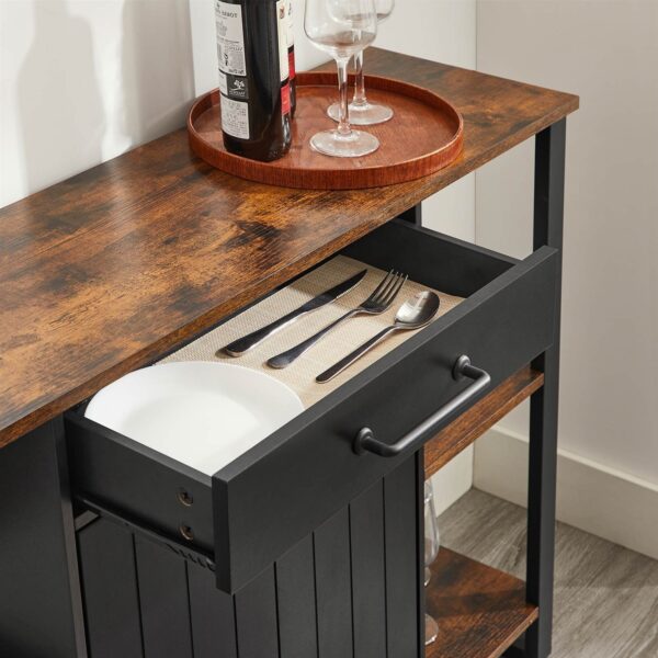 Farmhouse Rustic Wood Buffet Dining Sideboard Storage Cabinet - Image 4