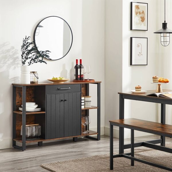 Farmhouse Rustic Wood Buffet Dining Sideboard Storage Cabinet - Image 5
