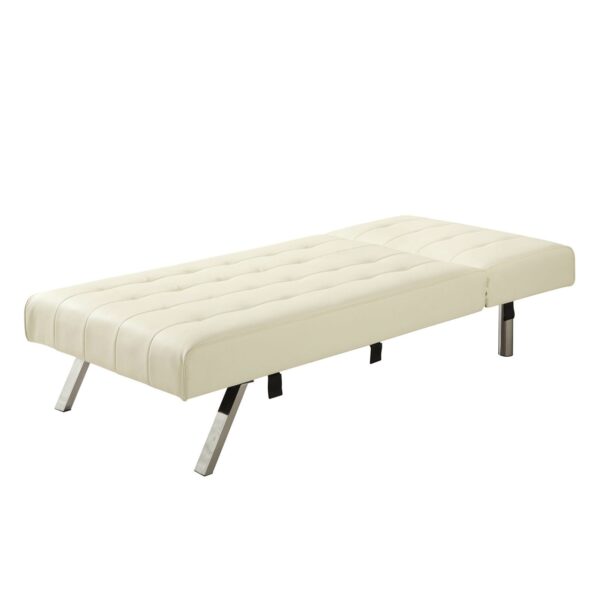 Vanilla Chaise Lounge Sleeper Bed with Contemporary Chrome Legs - Image 2