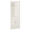 White Corner Bathroom Linen Cabinet with Shelves