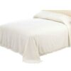 King size White Cotton Chenille Bedspread with Fringed Edges - Image 2