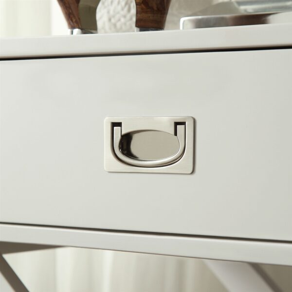 White Modern Bedroom Decor 1-Drawer Bedside Table Nightstand End Table - Image 3