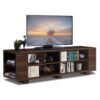 Modern TV Stand in Walnut Wood Finish - Holds up to 60-inch TV - Image 2