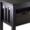 Espresso Wood Console Hall / Sofa Table w/ 3 Foldable Baskets - Image 2