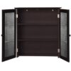 Bathroom Wall Cabinet with Two Glass Doors in Dark Espresso - Image 3