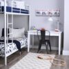 Twin over Twin Sturdy Steel Metal Bunk Bed in White Finish - Image 2