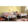 Twin over Twin Sturdy Steel Metal Bunk Bed in White Finish - Image 3
