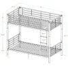 Twin over Twin Sturdy Steel Metal Bunk Bed in White Finish - Image 5