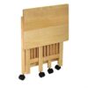 3-Shelf Folding Wood Printer Stand Cart in Natural with Lockable Casters - Image 2