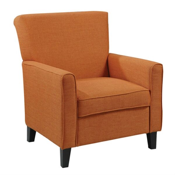 Orange Fabric Contemporary Living Room Arm Chair with Wood Legs - Image 3