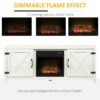 Rustic White Electric Fireplace Mantel Storage TV Stand Fits Up To 60 Inches w/ Remote Control - Image 3