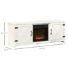 Rustic White Electric Fireplace Mantel Storage TV Stand Fits Up To 60 Inches w/ Remote Control - Image 4
