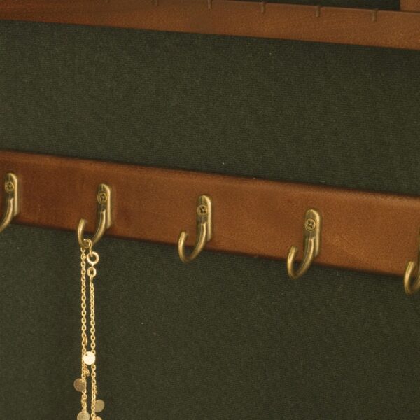 Wall Mount Jewelry Armoire Cabinet and Mirror in Oak Wood Finish - Image 3